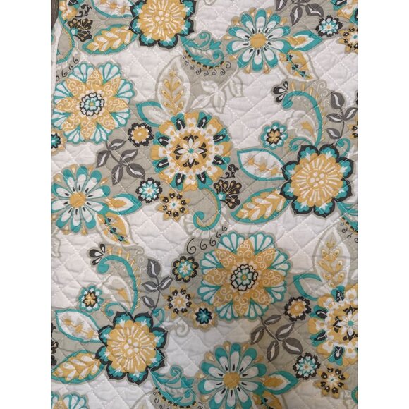 Waverly Home Floral Quilted Table Runner 69" X 12" Polyester Reverse - Picture 2 of 5